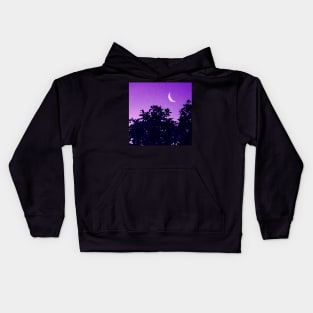 Crescent Moon, Evening Sky Kids Hoodie